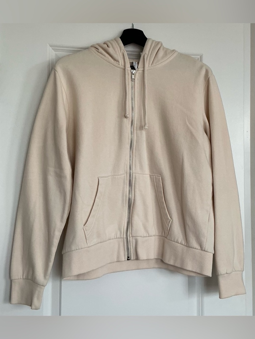 H&M Basic Cream Full-Zip Hoodie